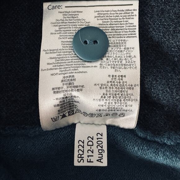 Smartwool Women's Blue Long Sleeve Cozy Merino Wool Sweater V Neck Top - Picture 9 of 9